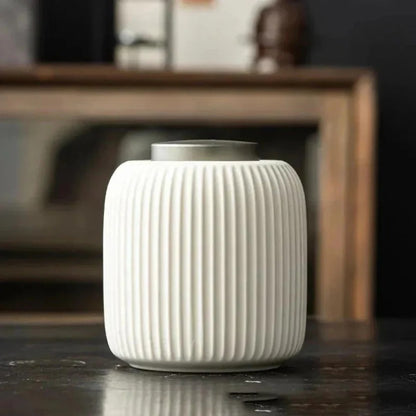Ceramic Pet Urn with Secure Lid for Memorial Keepsake