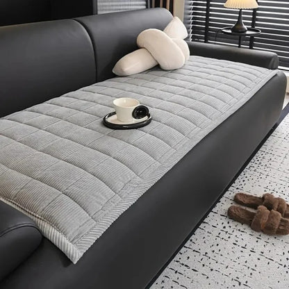 Machine Washable Quilted Sofa Cover with Grip Backing and Padded Surface