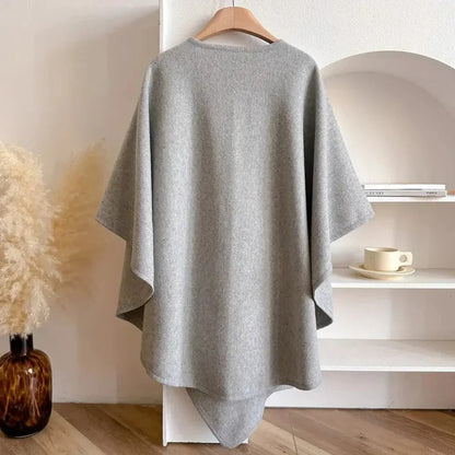 Women's Microfiber Poncho Coat with Adjustable Front Closure