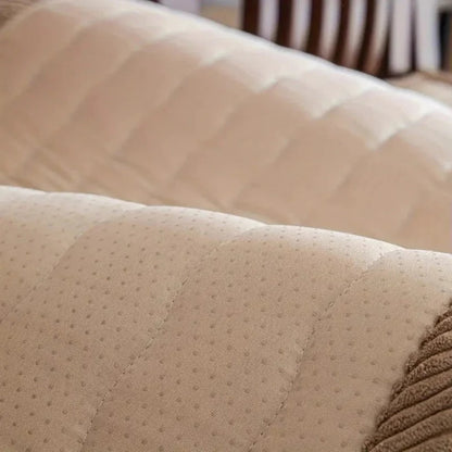 Textured Thick Plush Sofa Slipcover with Anti Slip Grip and Washable Design