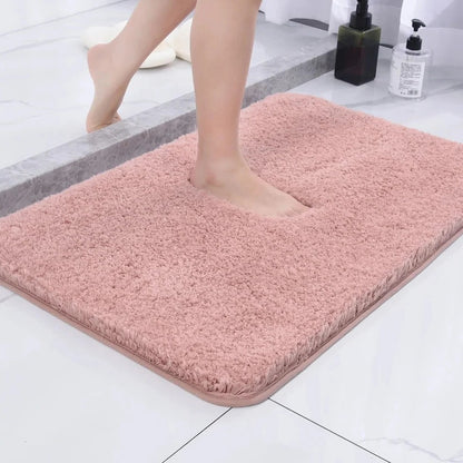Faux Fur Bathroom Rug with Non Slip Grip and Thick Cushion Design