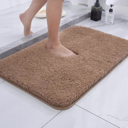 Faux Fur Bathroom Rug with Non Slip Grip and Thick Cushion Design