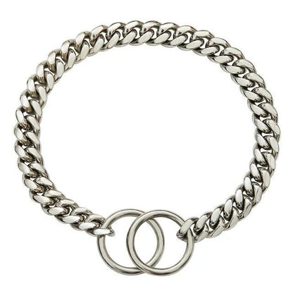 Stainless Steel Dog Training Collar with Adjustable Chain Fit