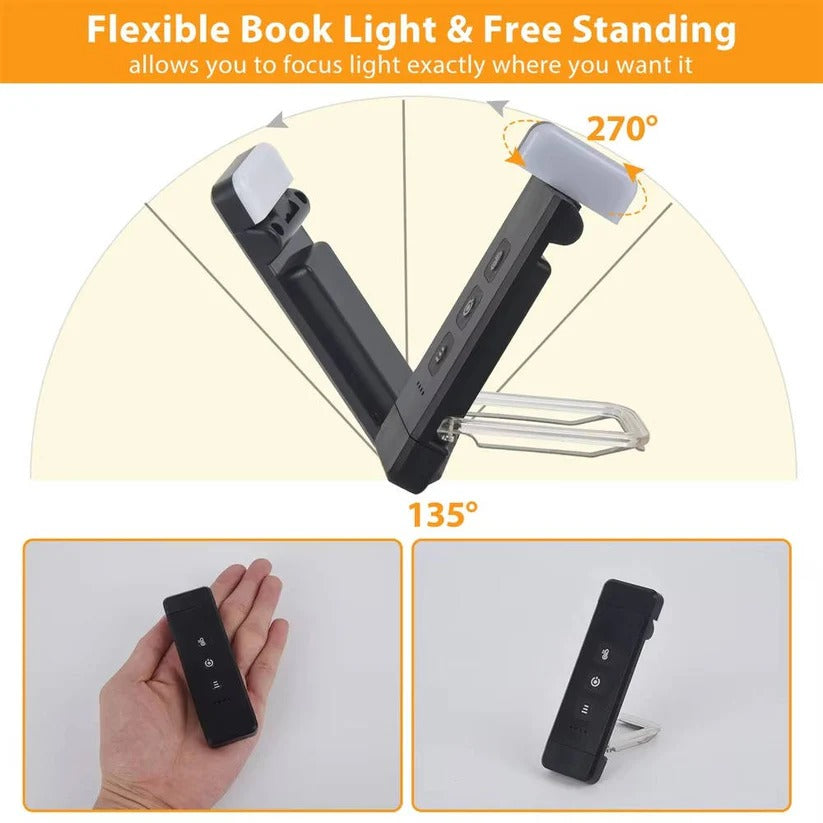 Mini USB Rechargeable LED Reading Lamp with Timer and Clip On Design