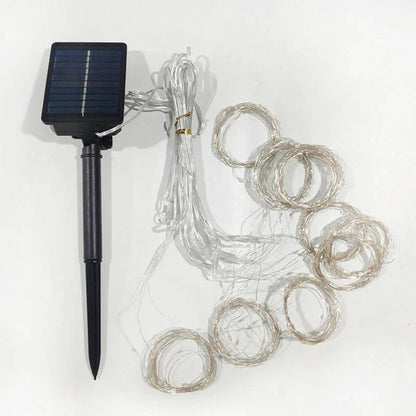 Solar Powered Outdoor Curtain Fairy String Lights for Garden and Patio