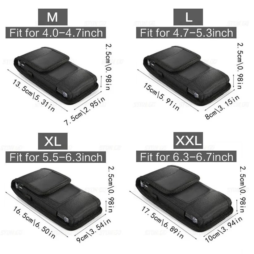 Cell Phone Belt Clip Case with  Pouch and Flap Closure