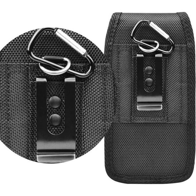 Cell Phone Belt Clip Case with  Pouch and Flap Closure