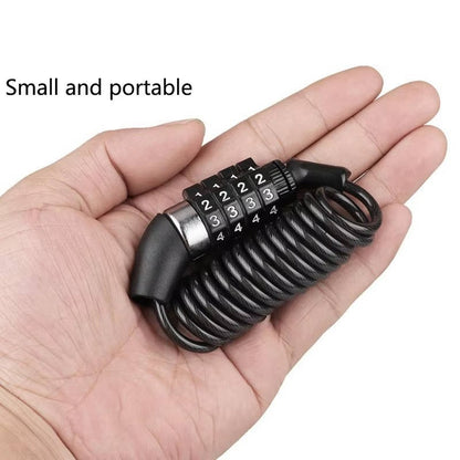 Motorcycle Helmet Cable Lock with 59 Inch Steel Cable and Resettable Combination