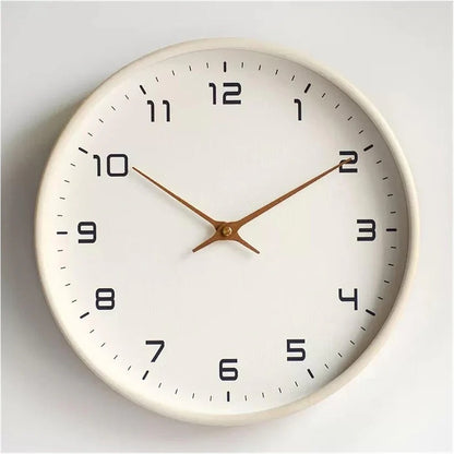 Wooden Wall Clock with Classic Round Frame, 10 Inch