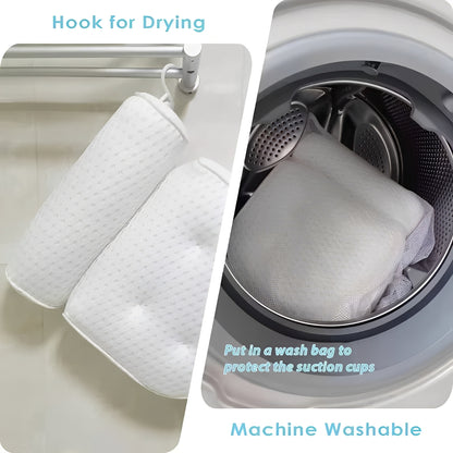 Bathtub Pillow with Suction Cup Base for Neck and Back Support