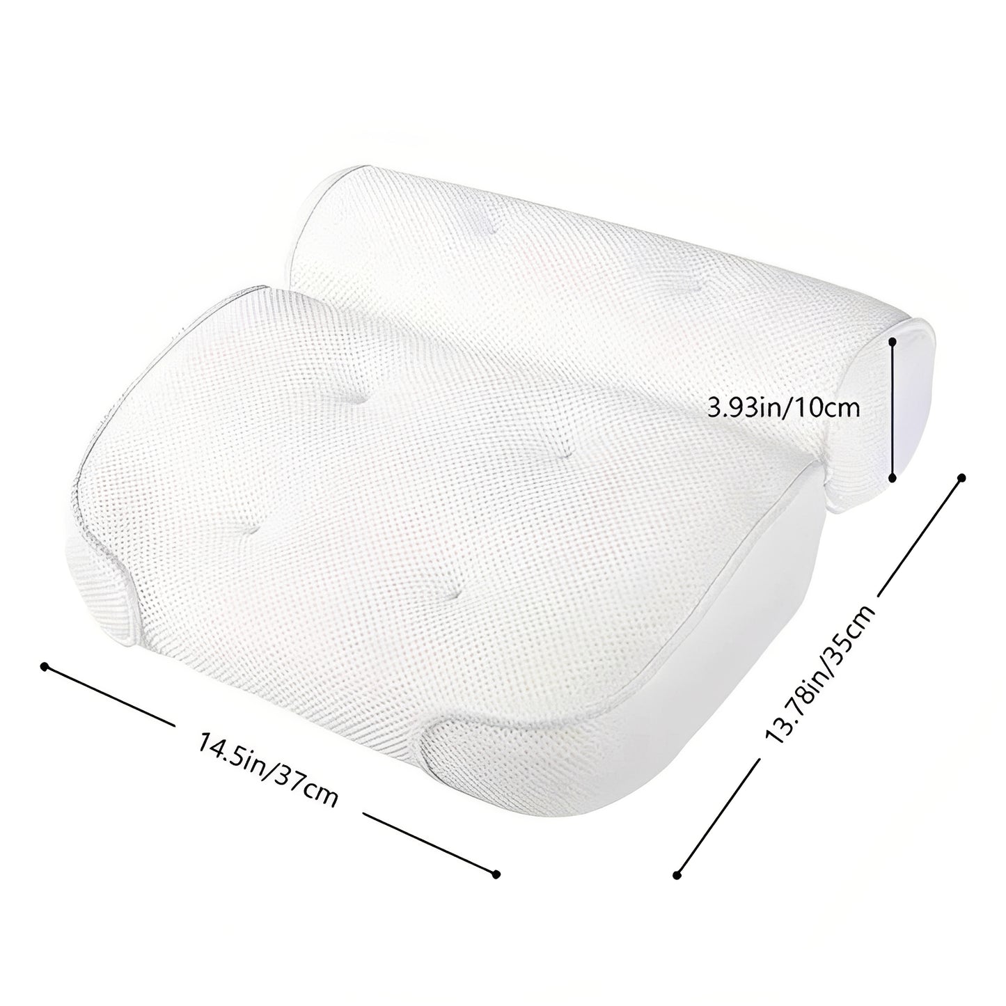 Bathtub Pillow with Suction Cup Base for Neck and Back Support