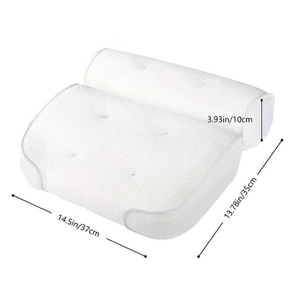 Bathtub Pillow with Suction Cup Base for Neck and Back Support