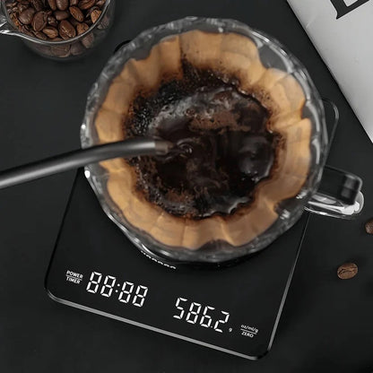 Coffee Scale with Timer and Drip Mat, 3kg Capacity with Built In Timer