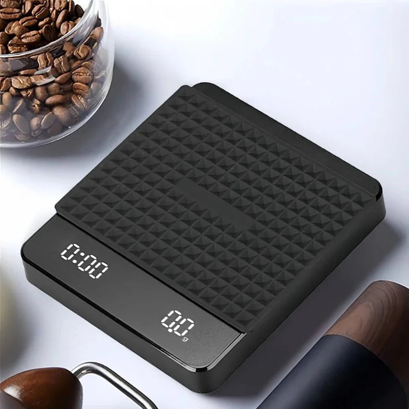 Coffee Scale with Timer and Drip Mat, 3kg Capacity with Built In Timer