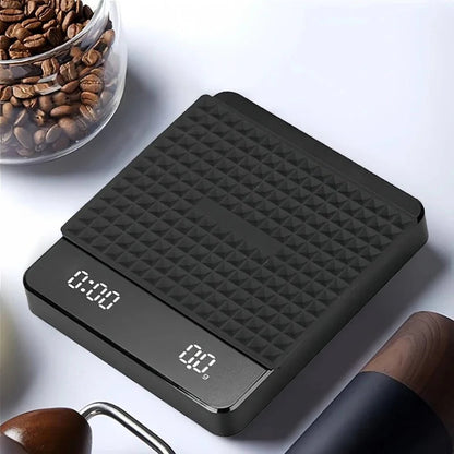 Coffee Scale with Timer and Drip Mat, 3kg Capacity with Built In Timer