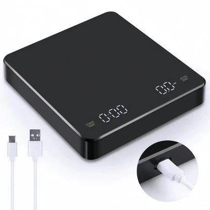 Coffee Scale with Timer and Drip Mat, 3kg Capacity with Built In Timer