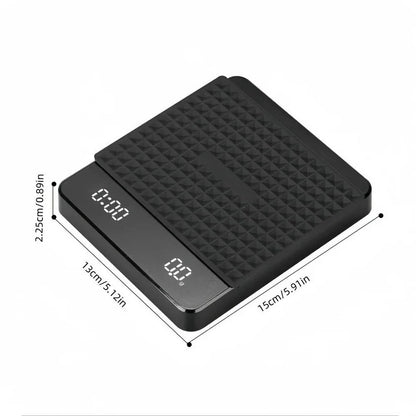 Coffee Scale with Timer and Drip Mat, 3kg Capacity with Built In Timer