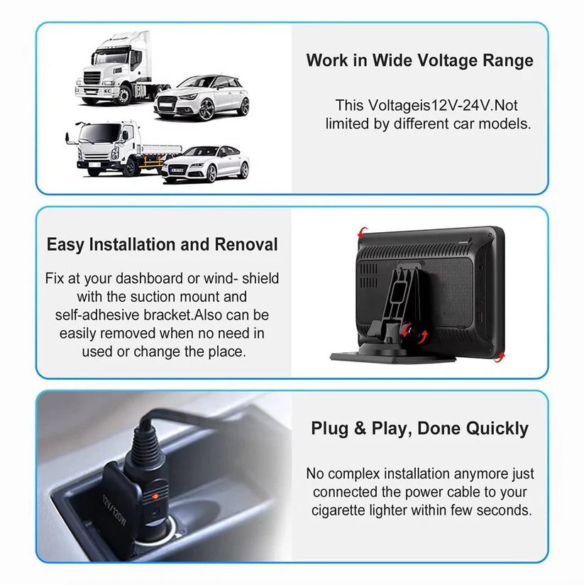 Wireless 7 Inch Car Touchscreen Displace with Voice Control for Vehicles