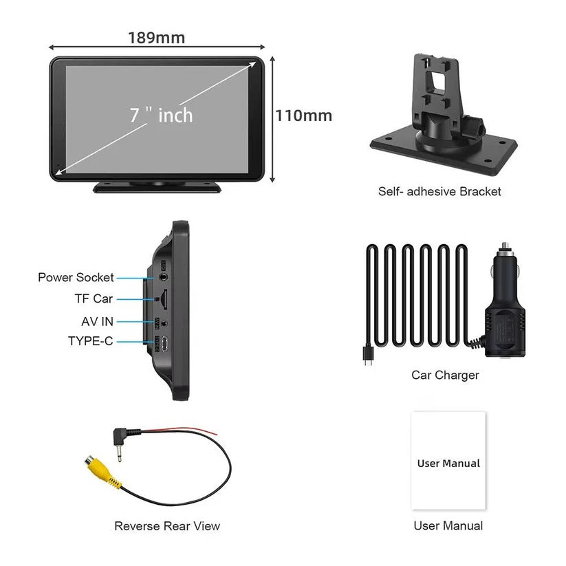 Wireless 7 Inch Car Touchscreen Displace with Voice Control for Vehicles