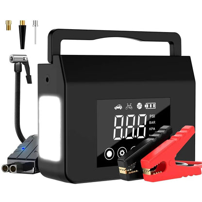 Portable Car Jump Starter with Built In Tire Air Compressor and Digital Screen