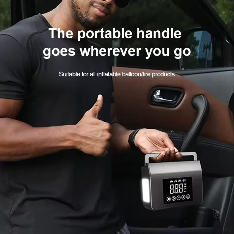 Portable Car Jump Starter with Built In Tire Air Compressor and Digital Screen