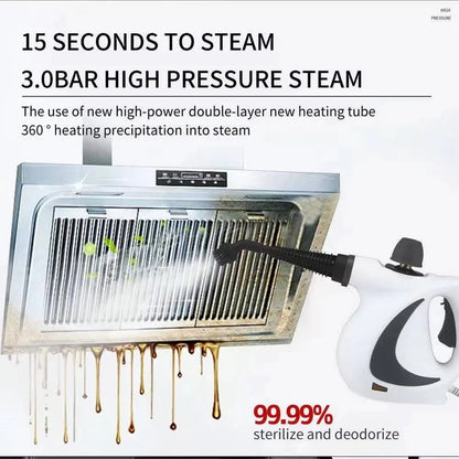 Portable Steam Cleaner 1050W with 3 Bar Pressure and Brush Attachments