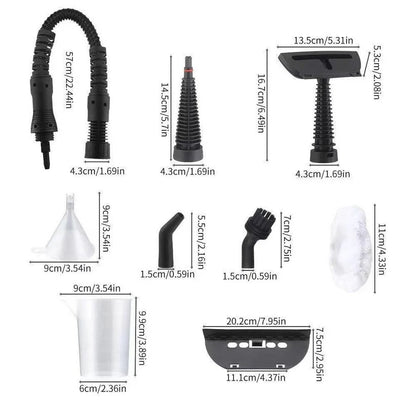 Portable Steam Cleaner 1050W with 3 Bar Pressure and Brush Attachments