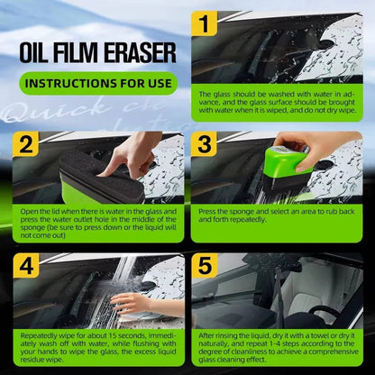 Car Window Glass Cleaning Brush with Oil Film Coating, Set of 3