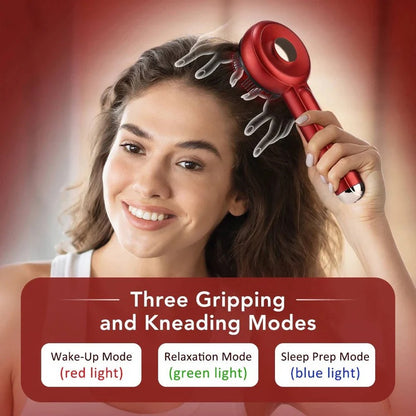 Scalp Massage Brush with Red Light for Hair Support