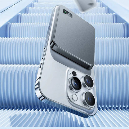 Slim Aluminum Magnetic Portable Charger with Fast Wireless Charging for iPhone