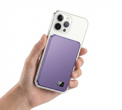 Slim Aluminum Magnetic Portable Charger with Fast Wireless Charging for iPhone