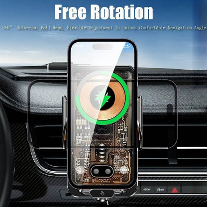 Auto Clamping Car Phone Mount with Fast Wireless Charging for Air Vent
