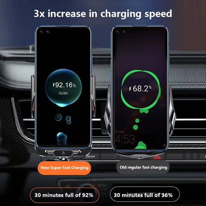 Auto Clamping Car Phone Mount with Fast Wireless Charging for Air Vent