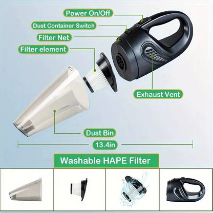 12V Corded Handheld Auto Vacuum with High Suction for Interior Detailing
