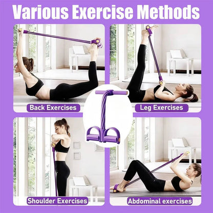 Foot Pedal Resistance Band with Detachable Handles for Home Gym Training