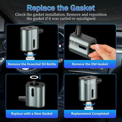 Waterless Car Aromatherapy Diffuser with Adjustable Fragrance Intensity and 3 Refill Bottles
