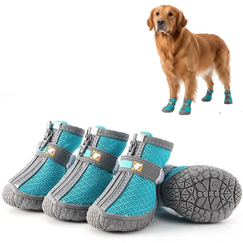 Waterproof Breathable Dog Paw Boots with Non Slip Sole for Outdoor Use, 4 Pack