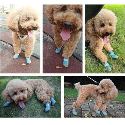 Waterproof Breathable Dog Paw Boots with Non Slip Sole for Outdoor Use, 4 Pack