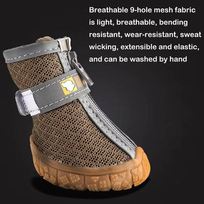 Waterproof Breathable Dog Paw Boots with Non Slip Sole for Outdoor Use, 4 Pack
