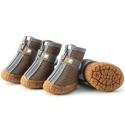 Waterproof Breathable Dog Paw Boots with Non Slip Sole for Outdoor Use, 4 Pack
