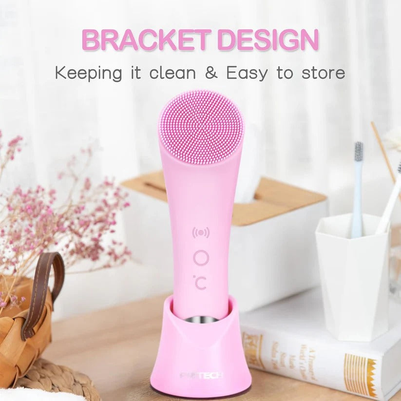 Rechargeable Silicone Face Scrubber with Heated Massage