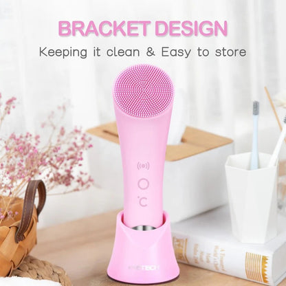 Rechargeable Silicone Face Scrubber with Heated Massage