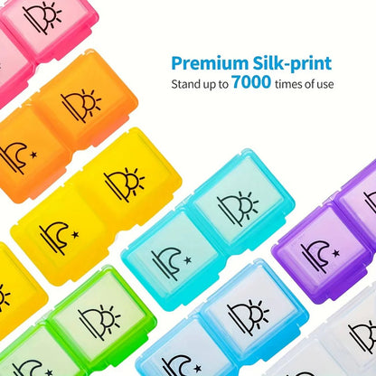 31 Day AM/PM Pill Organizer with Large Storage Case and Label Stickers for Daily Medication