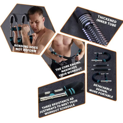Portable Chest and Arm Resistance Trainer for Men with Adjustable 60-90 Lbs Workout Resistance