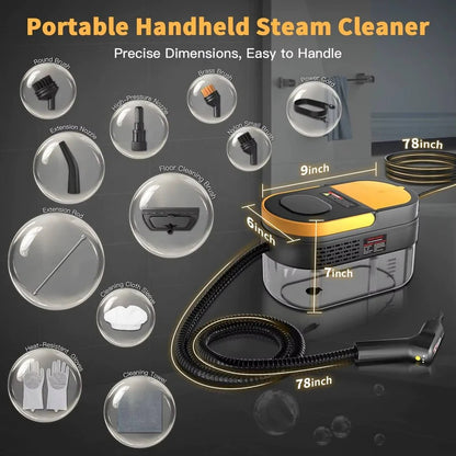 Handheld Steam Cleaner for Home and Car Use on Tile, Grout and Floor Surfaces