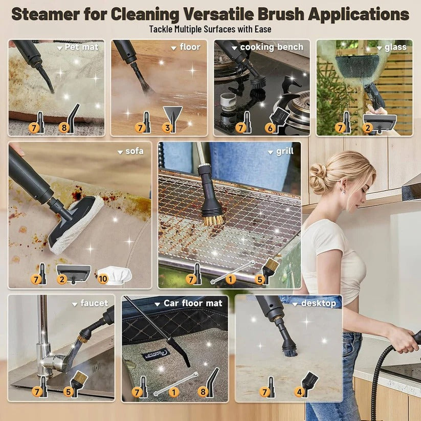 Handheld Steam Cleaner for Home and Car Use on Tile, Grout and Floor Surfaces