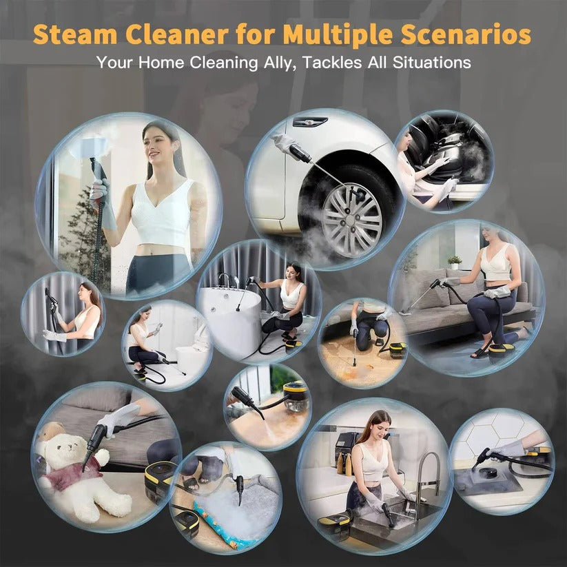 Handheld Steam Cleaner for Home and Car Use on Tile, Grout and Floor Surfaces