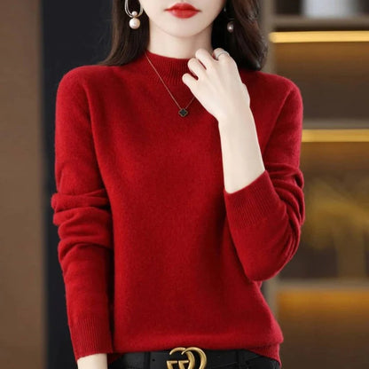 Women's Cashmere Knit Pullover Sweater for Cold Weather