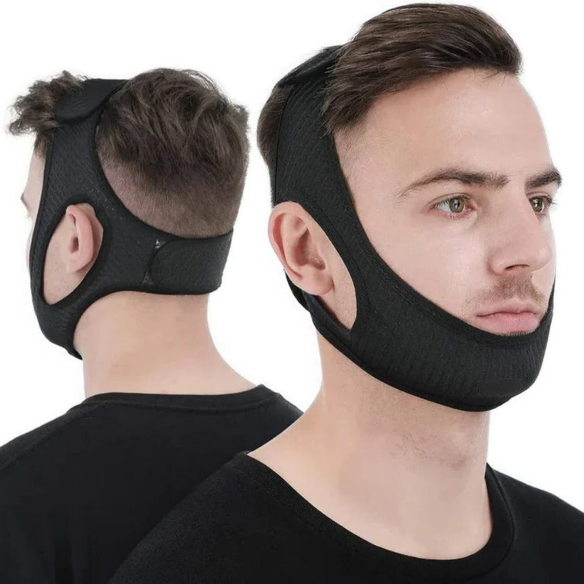 Adjustable Sleep Chin Strap with Breathable Elastic Fabric