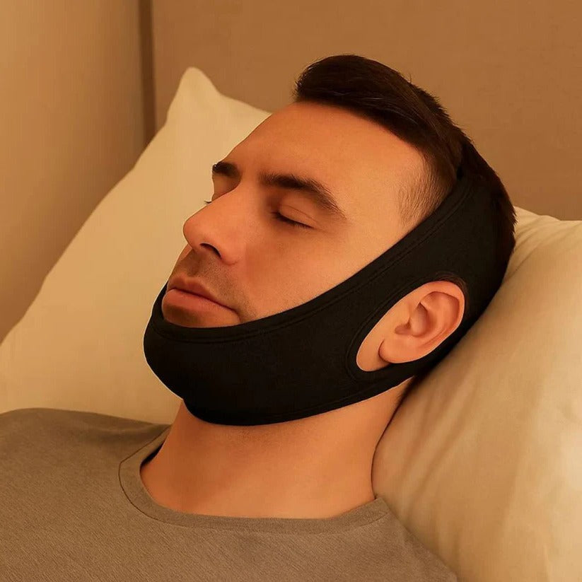 Adjustable Sleep Chin Strap with Breathable Elastic Fabric